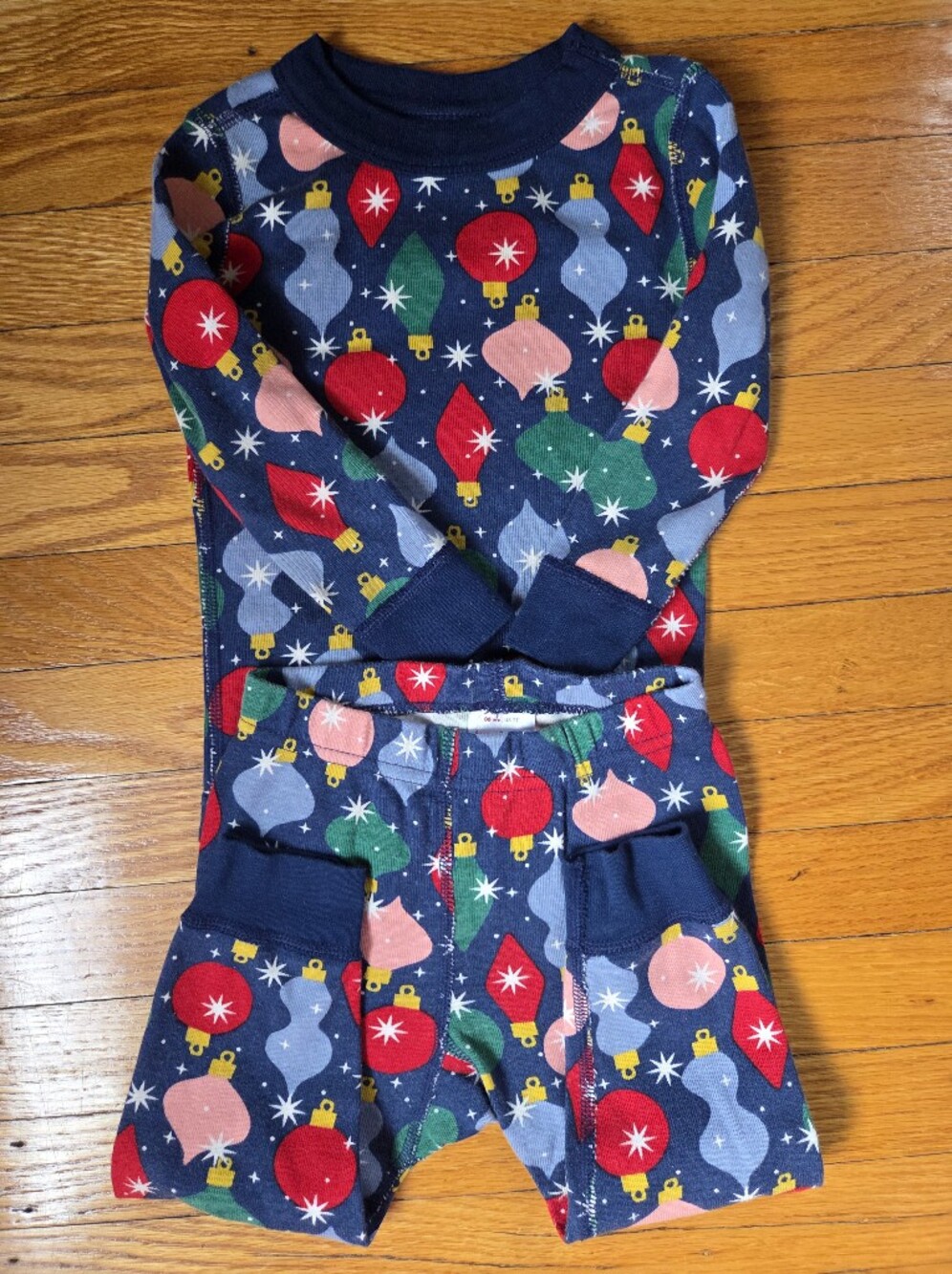Hanna Andersson Toddler Navy Holiday Ornament Pajama Set - Unisex 2T